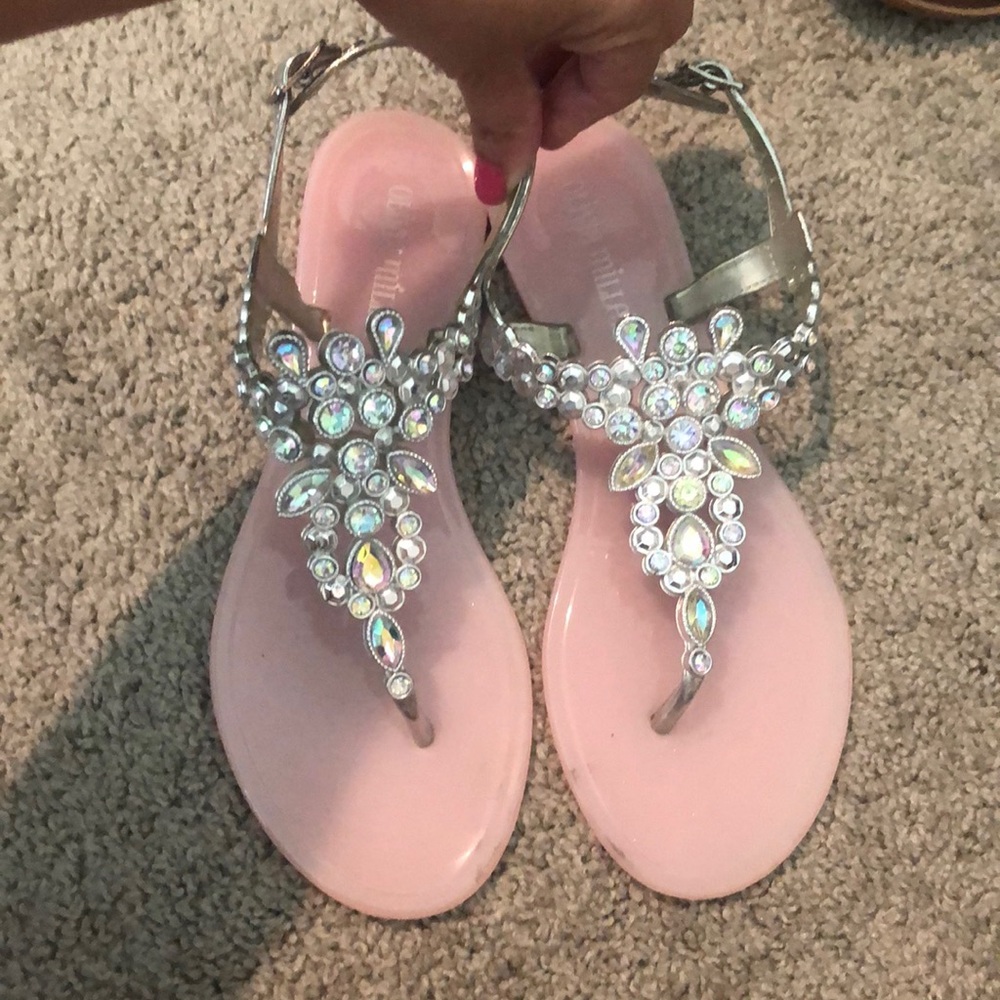Olivia Miller Jeweled Jelly Sandals